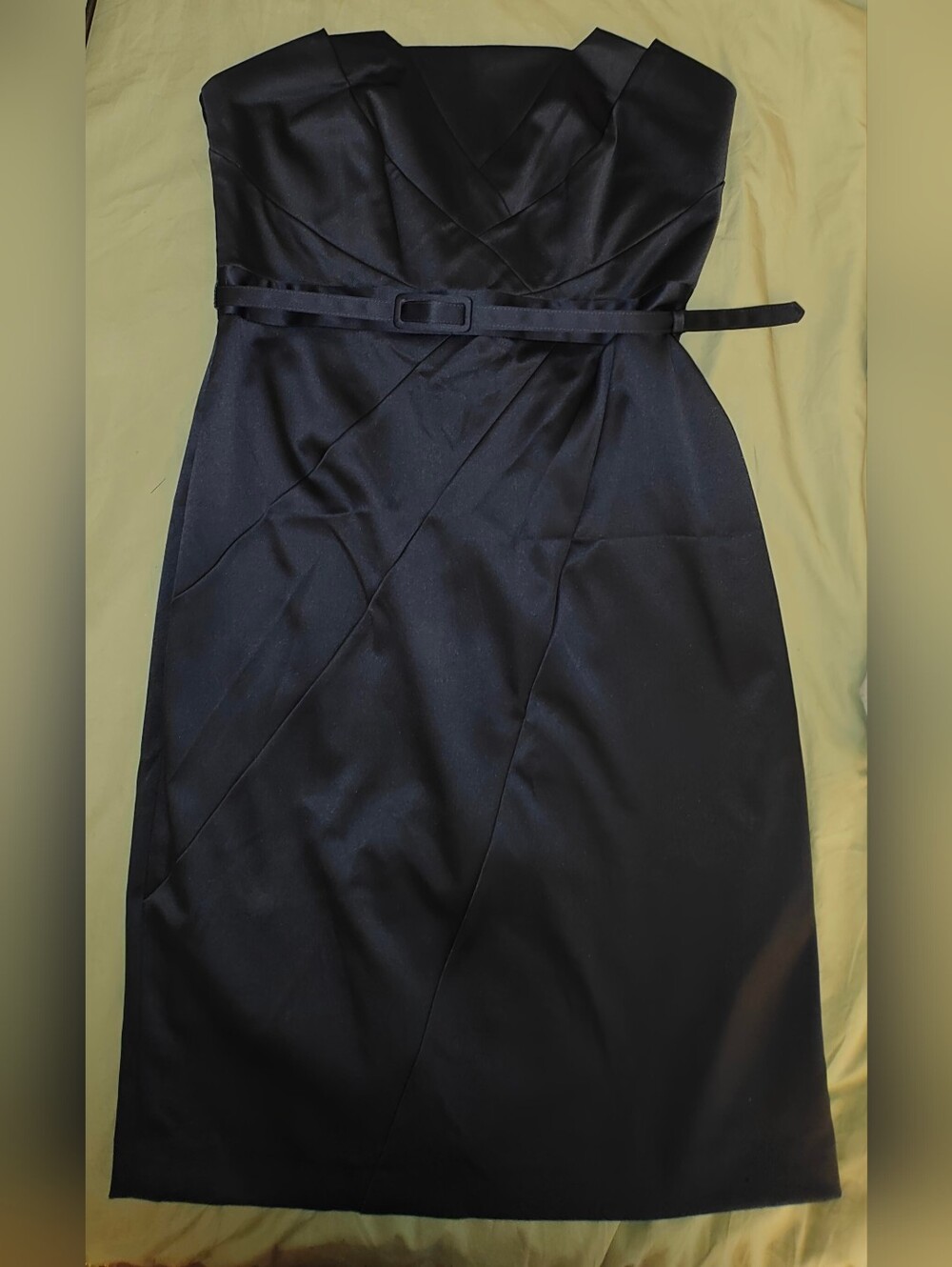 Atmosphere Navy Strapless Midi Dress with Slim Belt